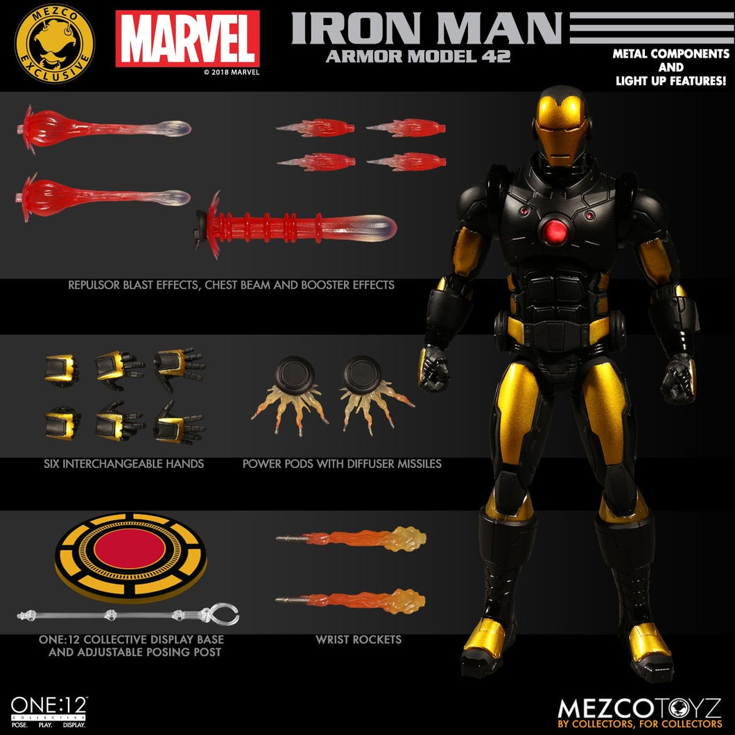 Mezco One:12 Collective Figure Marvel Iron Man: Armor Model 42 Edition LACC Exclusive PRE OWNED